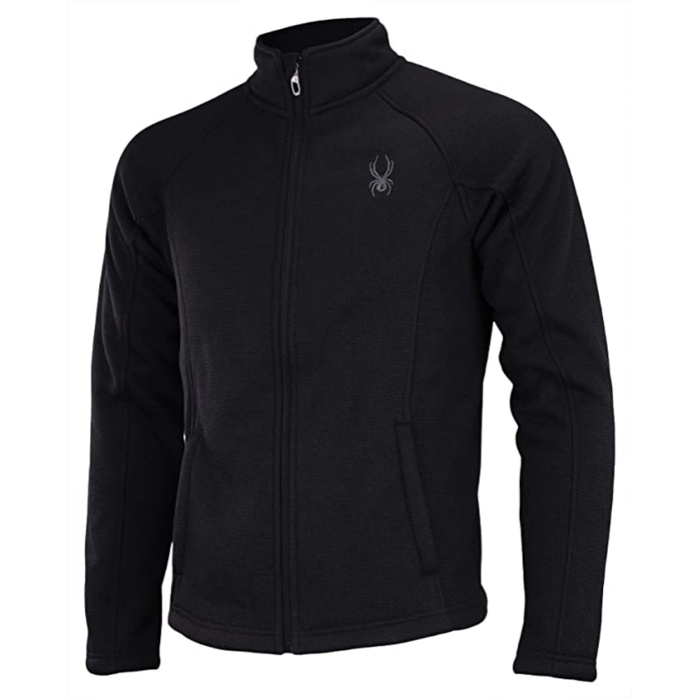 SPYDER NWT Mens Stellar Full Zip Textured Jacket In Black Tonal Size S